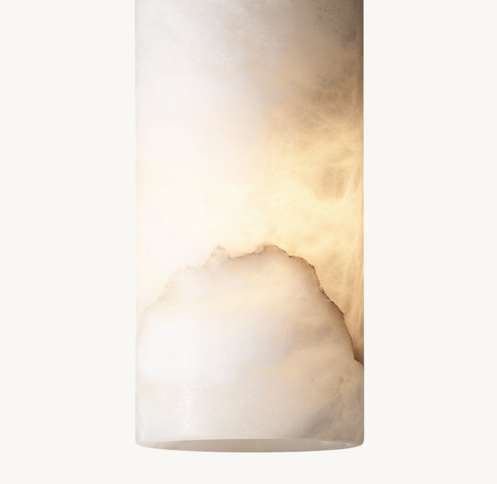 雲光 手彫りアラバスターシリンダーペンダント31cm