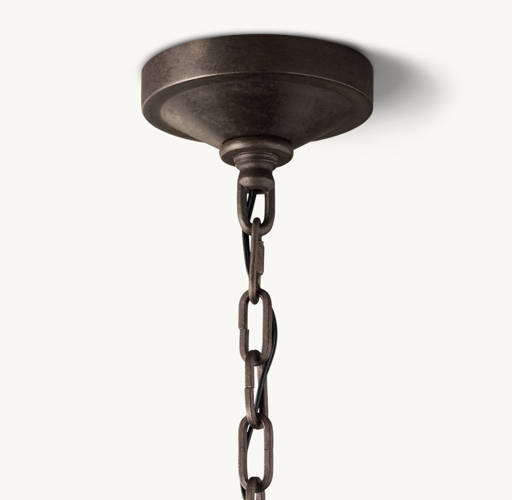 雲光 19世紀 英国製 透かし彫り 円形シャンデリア