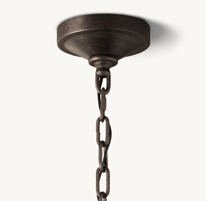 雲光 19世紀 英国製 透かし彫り 円形シャンデリア