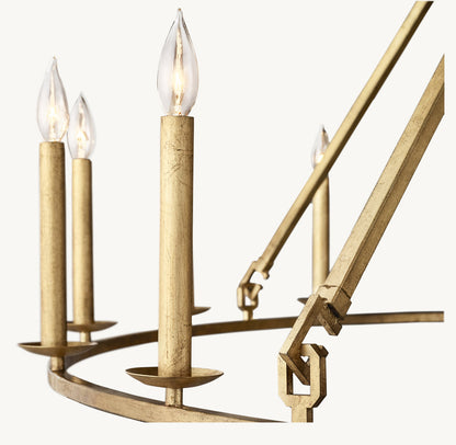 雲光 19世紀 英国製 透かし彫り 円形シャンデリア