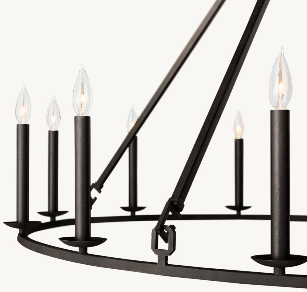 雲光 19世紀 英国製 透かし彫り 円形シャンデリア