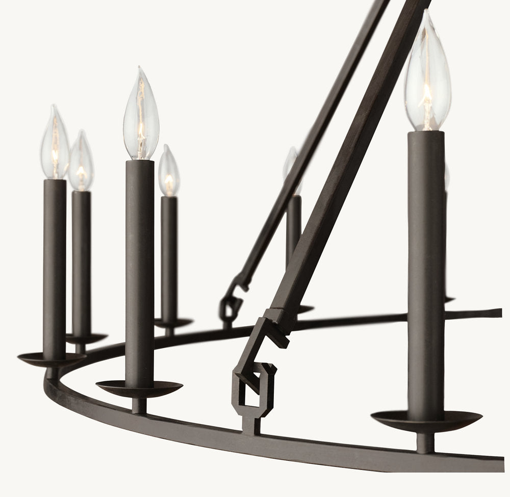 雲光 19世紀 英国製 透かし彫り 円形シャンデリア