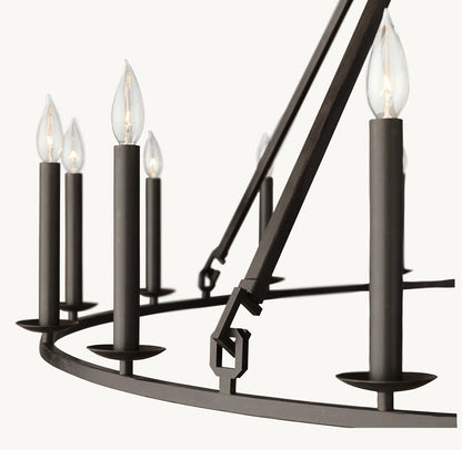 雲光 19世紀 英国製 透かし彫り 円形シャンデリア