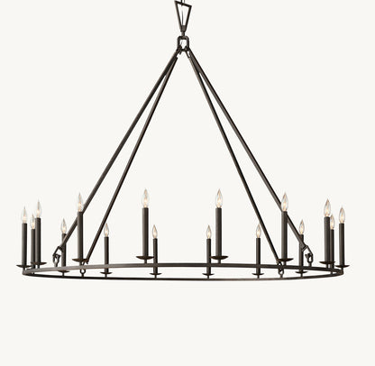 雲光 19世紀 英国製 透かし彫り 円形シャンデリア