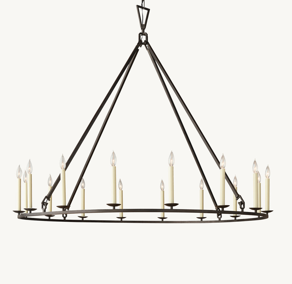 雲光 19世紀 英国製 透かし彫り 円形シャンデリア