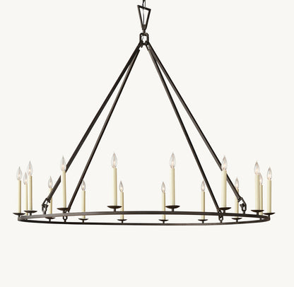 雲光 19世紀 英国製 透かし彫り 円形シャンデリア