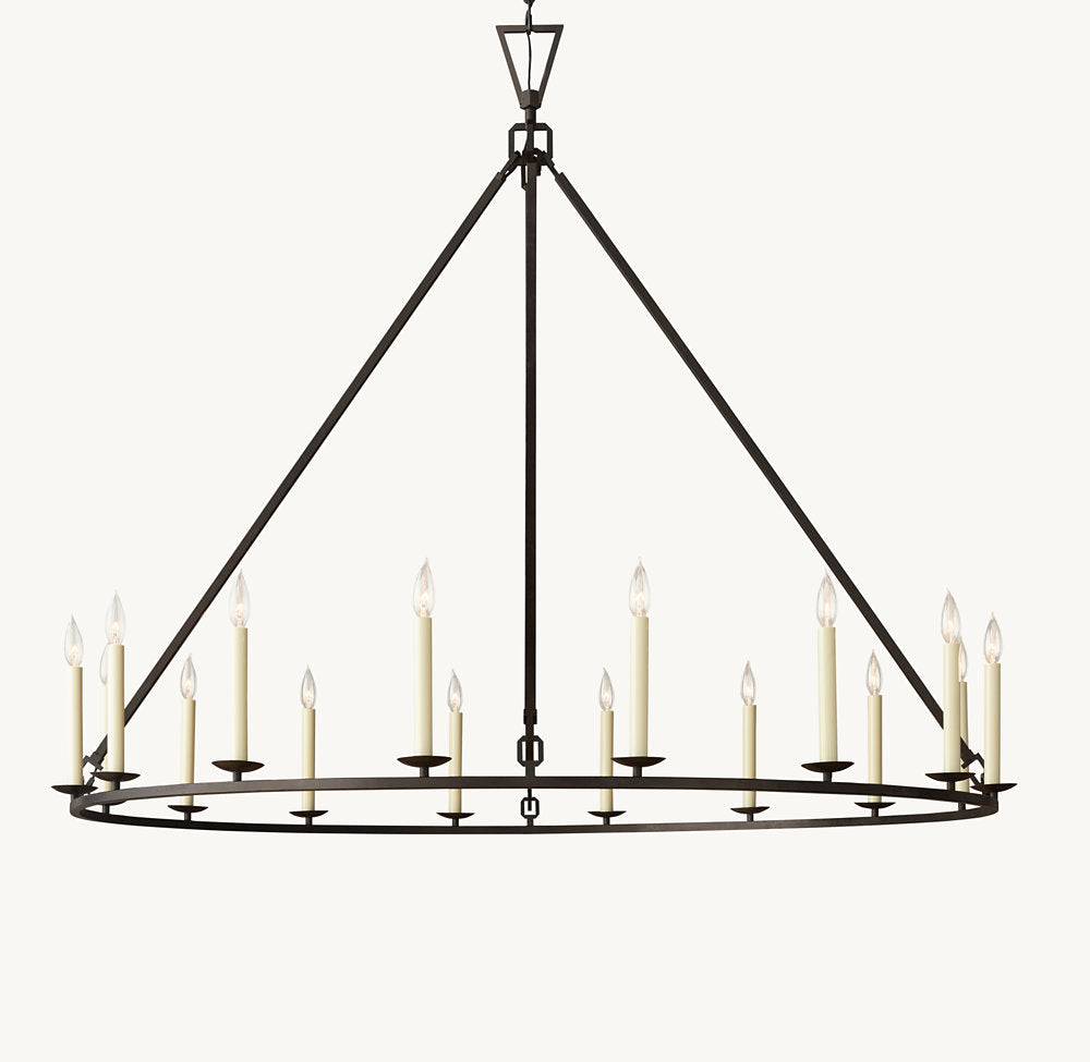 雲光 19世紀 英国製 透かし彫り 円形シャンデリア