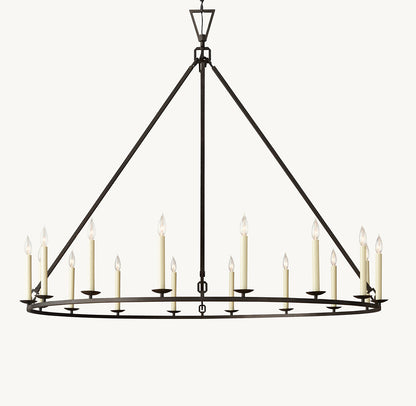 雲光 19世紀 英国製 透かし彫り 円形シャンデリア