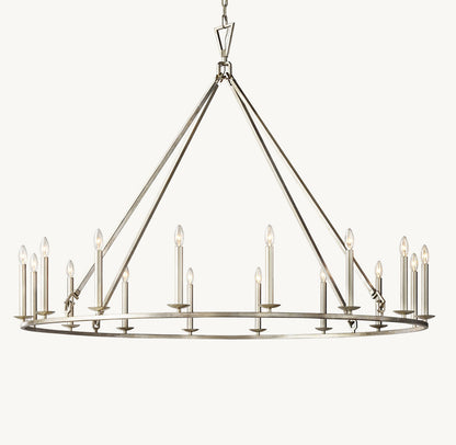 雲光 19世紀 英国製 透かし彫り 円形シャンデリア