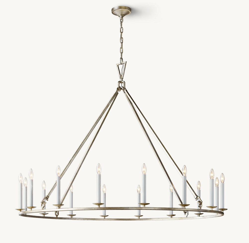 雲光 19世紀 英国製 透かし彫り 円形シャンデリア