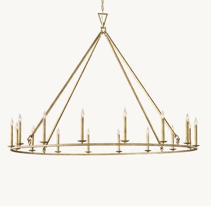 雲光 19世紀 英国製 透かし彫り 円形シャンデリア