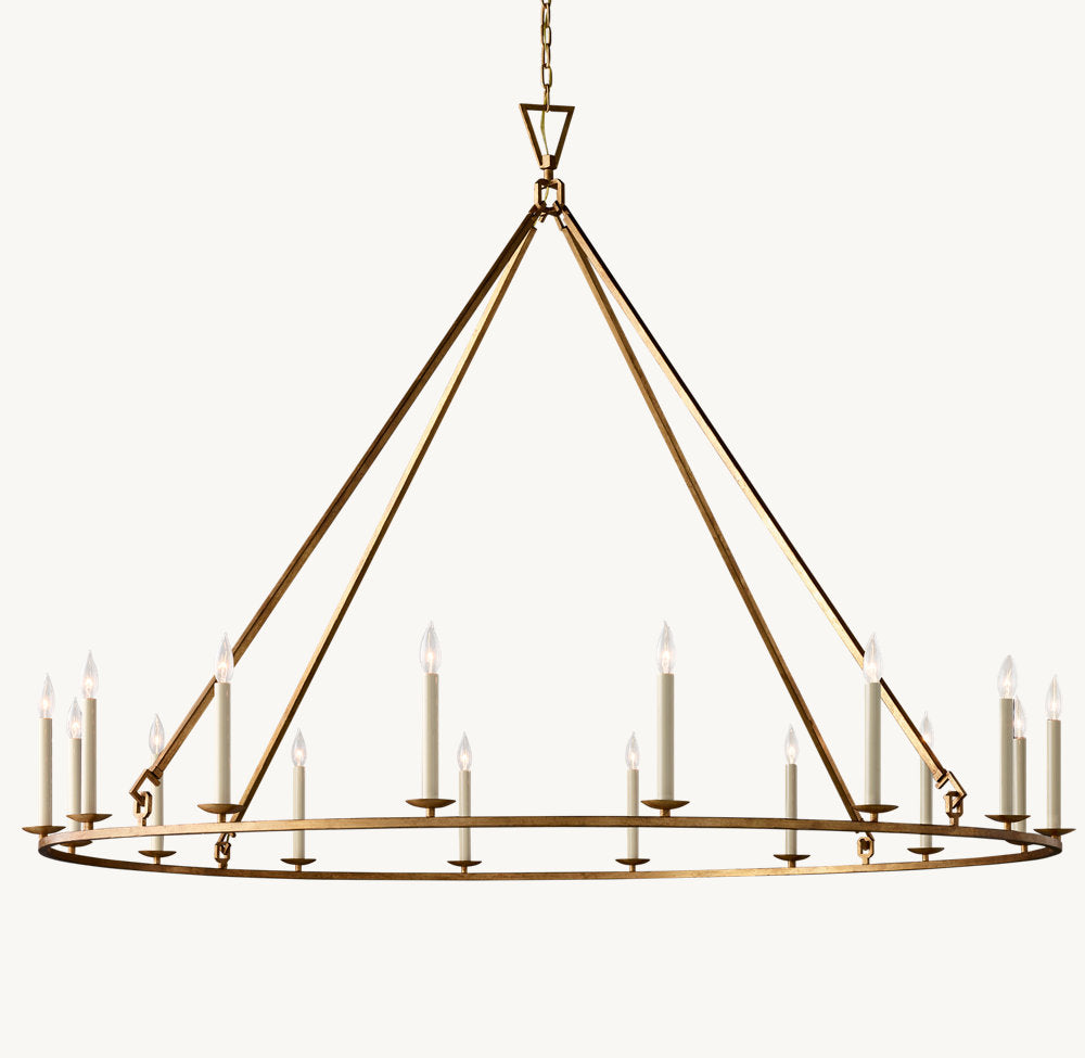 雲光 19世紀 英国製 透かし彫り 円形シャンデリア