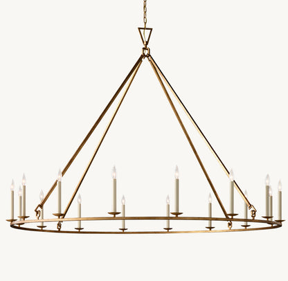 雲光 19世紀 英国製 透かし彫り 円形シャンデリア