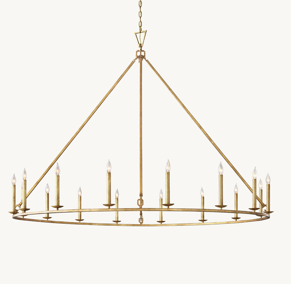 雲光 19世紀 英国製 透かし彫り 円形シャンデリア