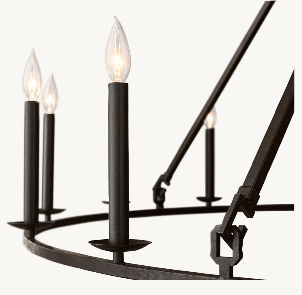 雲光 19世紀 英国製 透かし彫り 円形シャンデリア