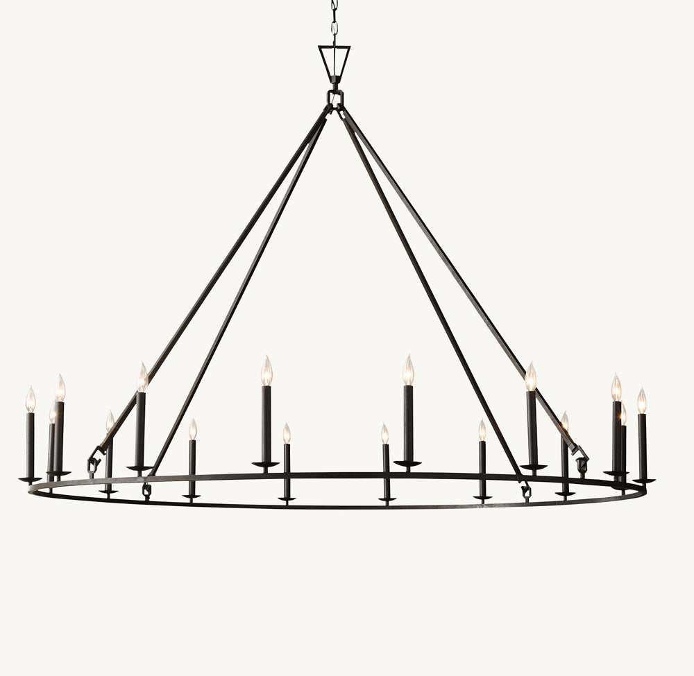 雲光 19世紀 英国製 透かし彫り 円形シャンデリア