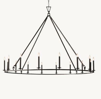 雲光 19世紀 英国製 透かし彫り 円形シャンデリア