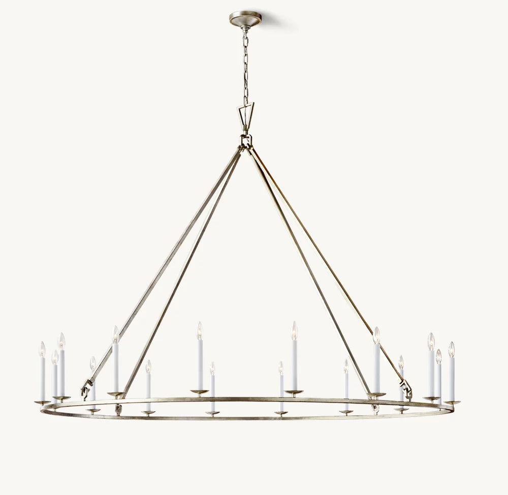 雲光 19世紀 英国製 透かし彫り 円形シャンデリア