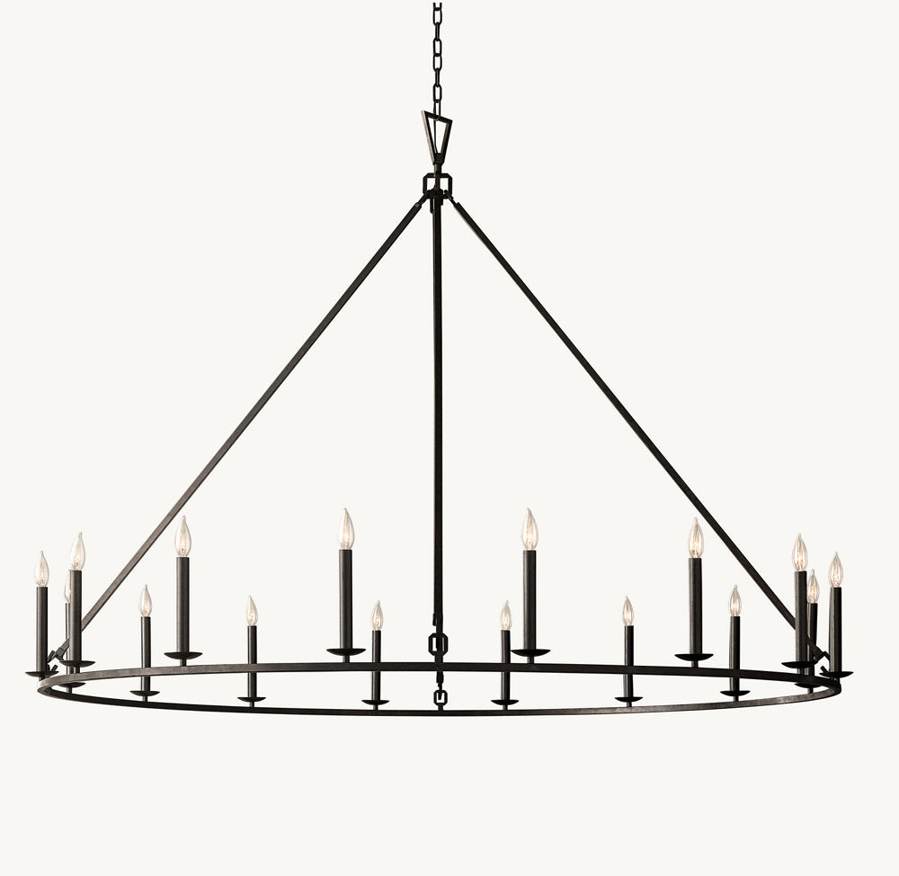 雲光 19世紀 英国製 透かし彫り 円形シャンデリア