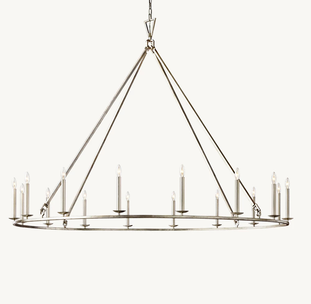 雲光 19世紀 英国製 透かし彫り 円形シャンデリア