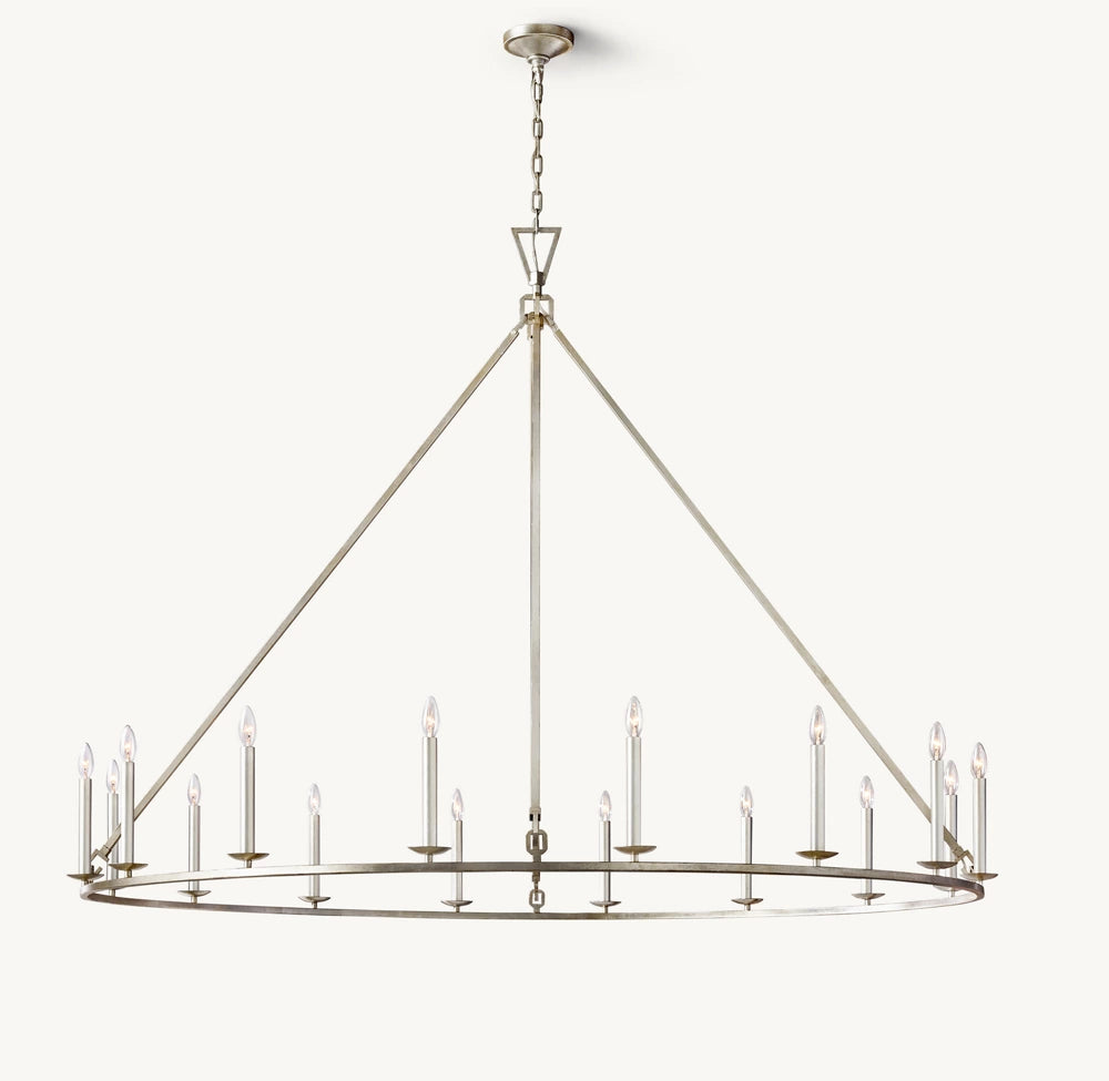 雲光 19世紀 英国製 透かし彫り 円形シャンデリア