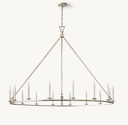 雲光 19世紀 英国製 透かし彫り 円形シャンデリア