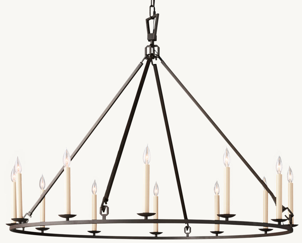 雲光 19世紀 英国製 透かし彫り 円形シャンデリア