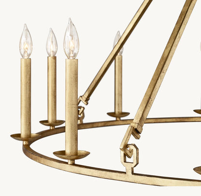 雲光 19世紀 英国製 透かし彫り 円形シャンデリア