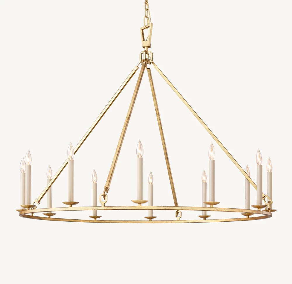 雲光 19世紀 英国製 透かし彫り 円形シャンデリア