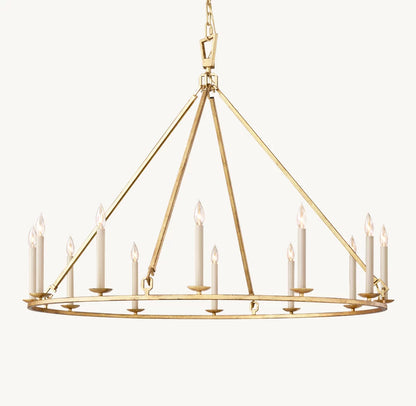 雲光 19世紀 英国製 透かし彫り 円形シャンデリア