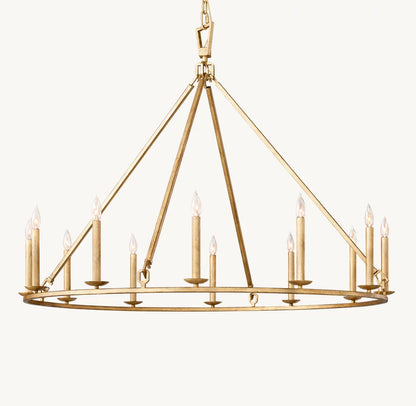 雲光 19世紀 英国製 透かし彫り 円形シャンデリア