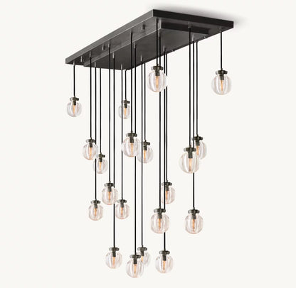 雲光パール長方形シャンデリア138cm