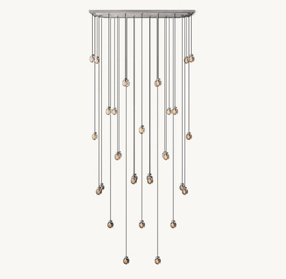 雲光パール長方形シャンデリア183cm