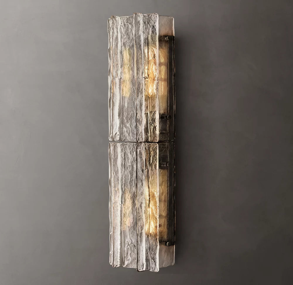 雲光格子クリアガラス壁掛け照明77cm