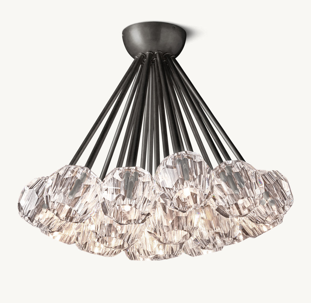 雲光 クリスタルガラス製フラッシュマウント照明 直径61cm