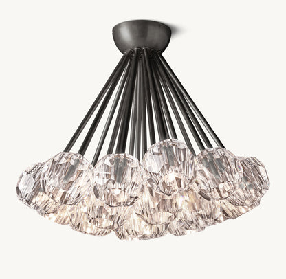 雲光 クリスタルガラス製フラッシュマウント照明 直径61cm