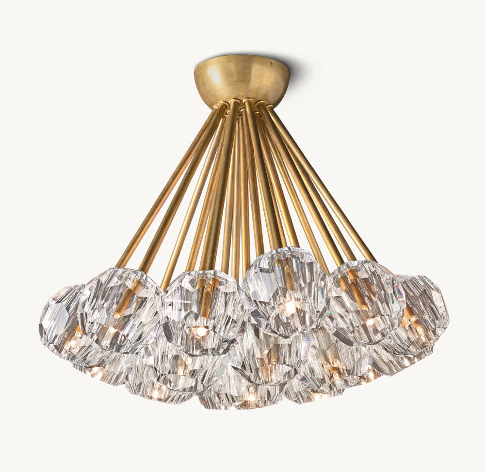 雲光 クリスタルガラス製フラッシュマウント照明 直径61cm